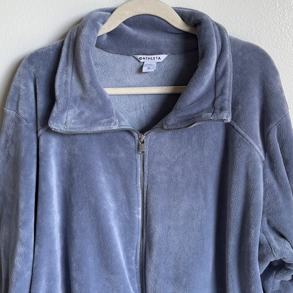 Athleta Slate Blue Fleece Zip Up Jacket / Sweater - Picture 5 of 6